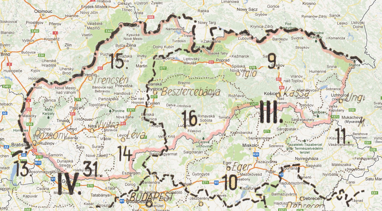 Priehľadná mapa vojenských doplňovacích obvodov uhorského honvédstva (0,47 M<img class='smiley' style='width:20px;height:20px;' src='images/smiley/cool.svg' alt='Cool'>